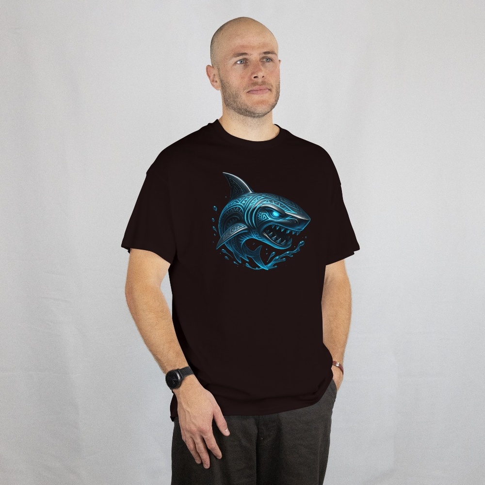 TRIBAL SHARK CUSTOMIZED T-SHIRT. 100% Cotton. Various sizes